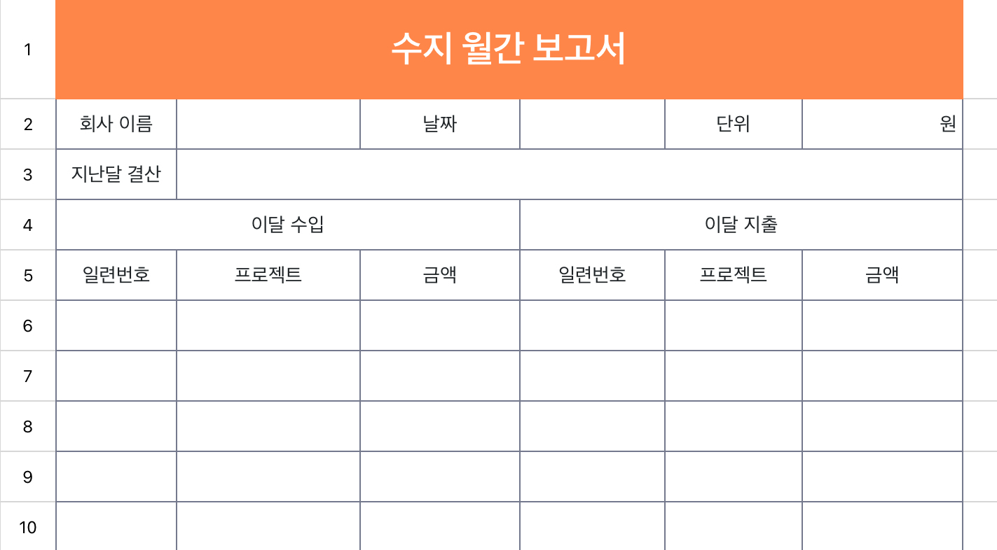 수지 월간 보고서